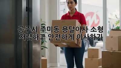 공주시 주미동 용달이사 소형, 저렴하고 안전하게 이사하기