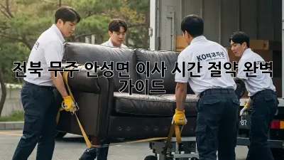 전북 무주 안성면 이사 시간 절약 완벽 가이드!